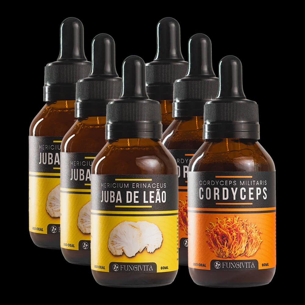 3x Juba de Leão + 3x Cordyceps Militaris 3x Juba de Leão + 3x Cordyceps Militaris